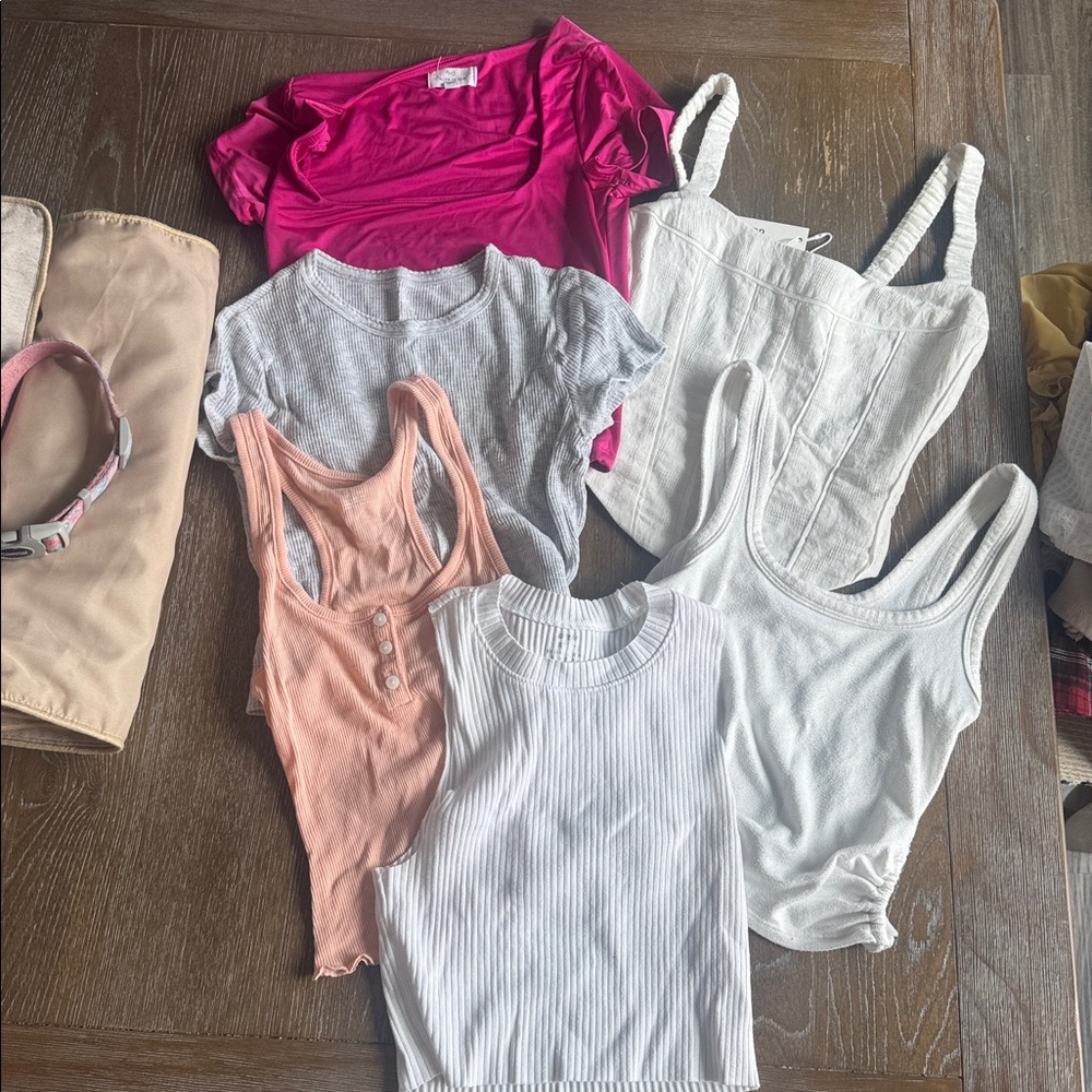 Assorted Women's Tops - Pink, Gray, White, Peach